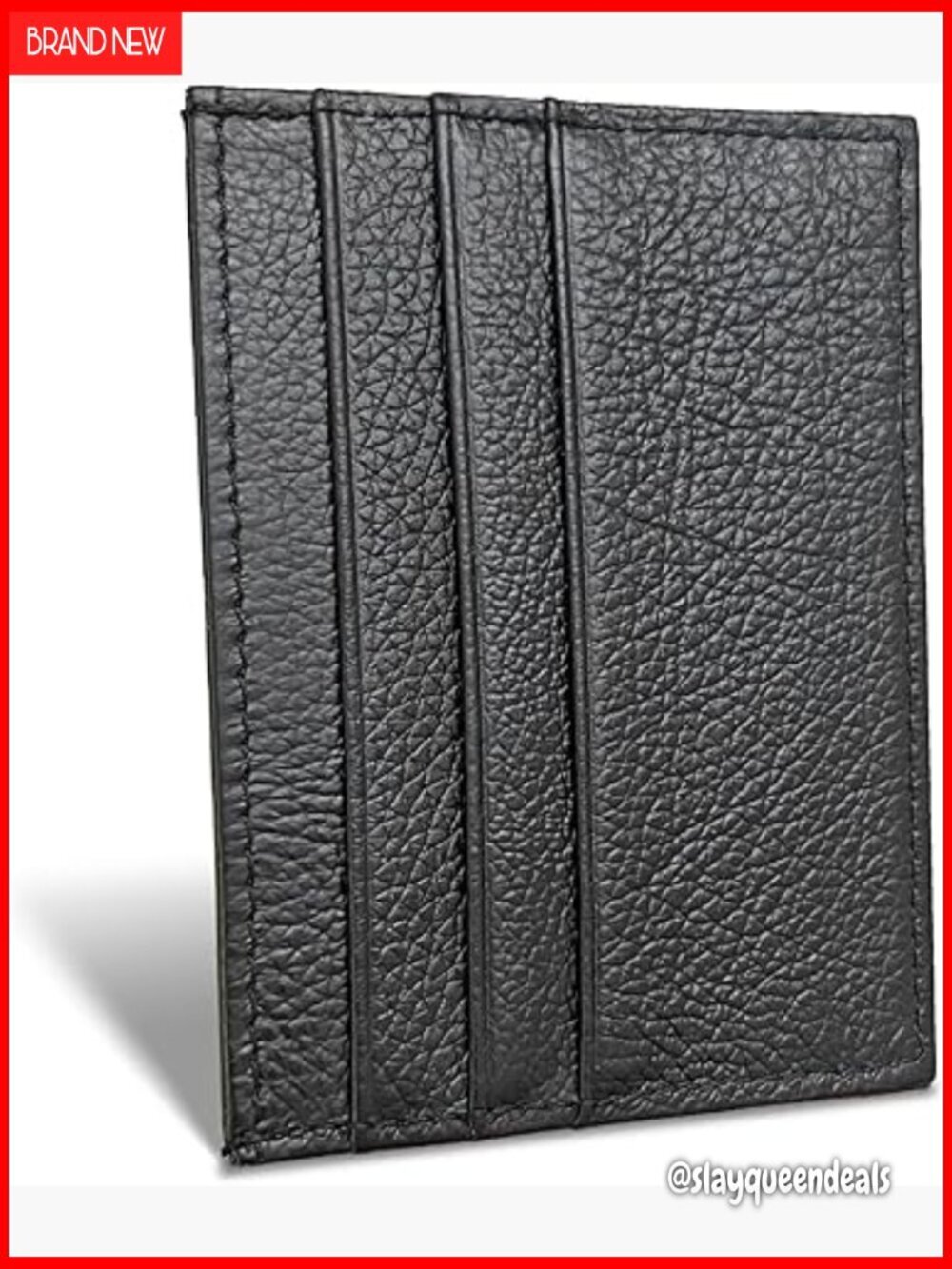 Slim RFID Blocking Leather Wallet with 6 Card Slots and Coin Pocket